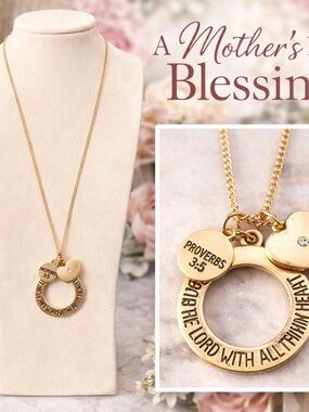 paparazzi Gold Proverbs 3:5 Inspirational Circle Pendant Necklace